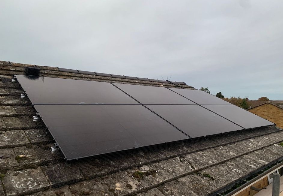 Solar panels on stone roof Cheltenham