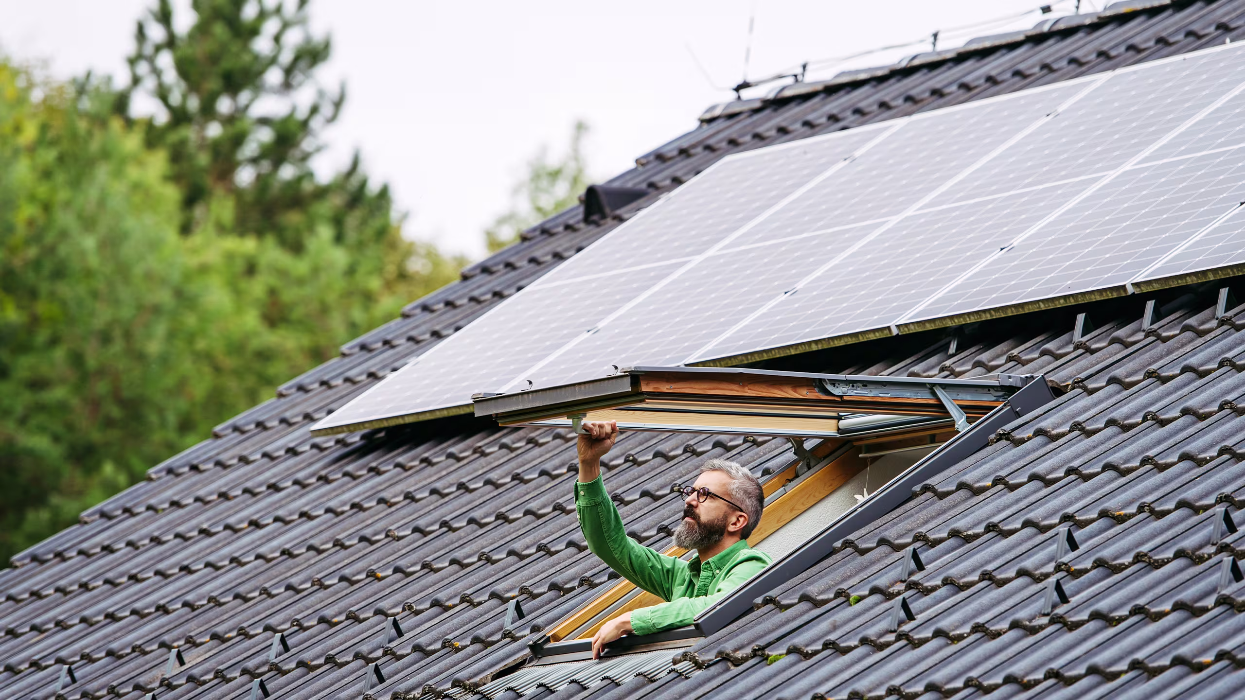 Solar panel system on residential property